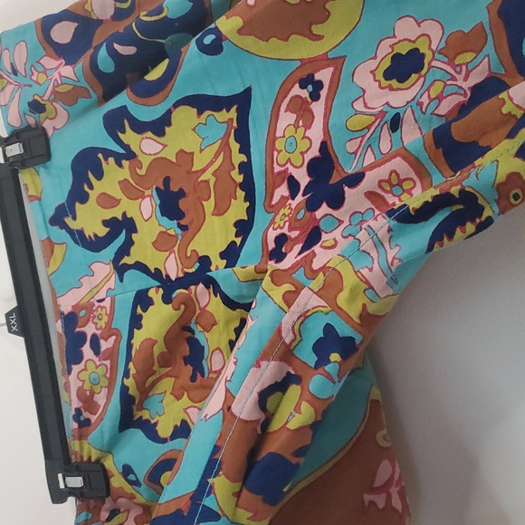 Free People Down & Out Floral Printed Flared Cotton Trousers Size 14 - Picture 5 of 15